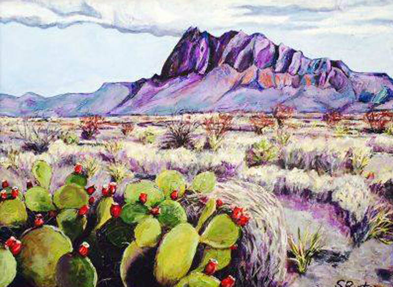 Desert Landscape Steve Boster MD Iron Mountain 24x30 acrylic Sold