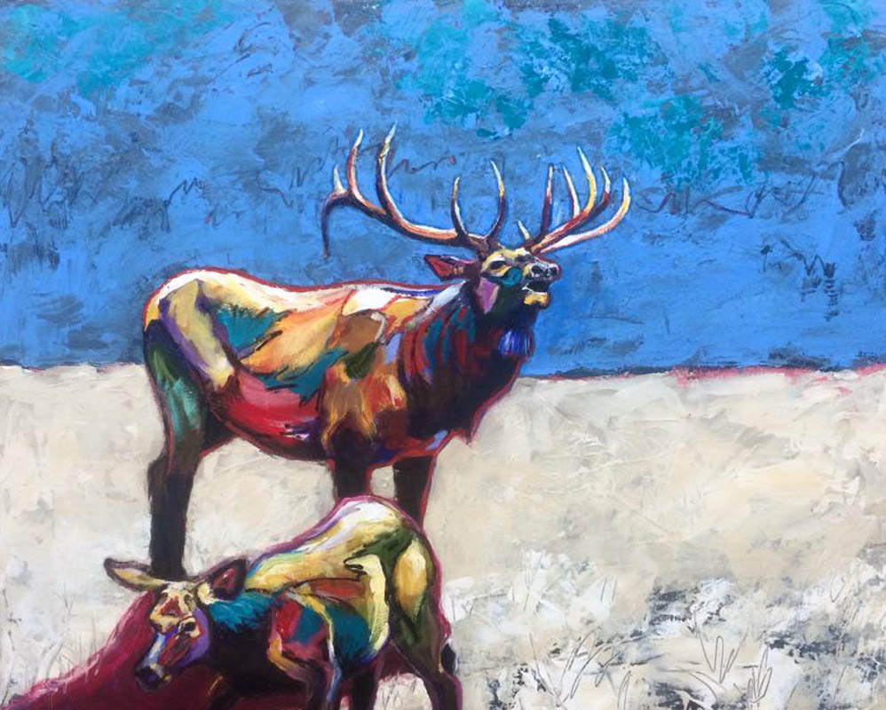 Elk-16x20 acrylic-Steve Boster MD-This is My Girlfriend Sold