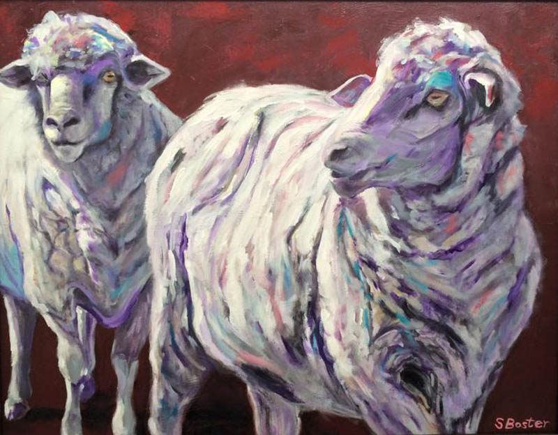 Sheep-20x24 acrylic-Steve Boster MD-Two Girls sold