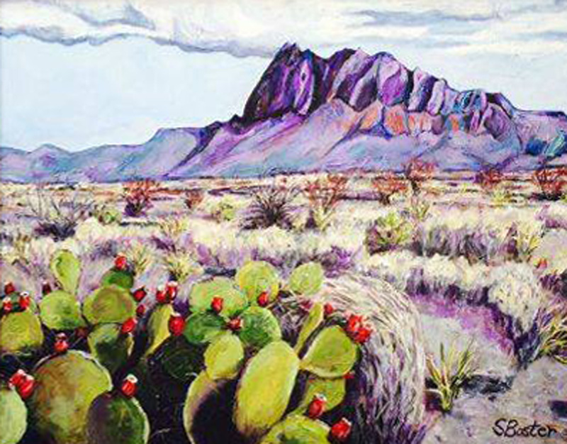 Desert Landscape Steve Boster MD Iron Mountain 24x30 acrylic SOLD
