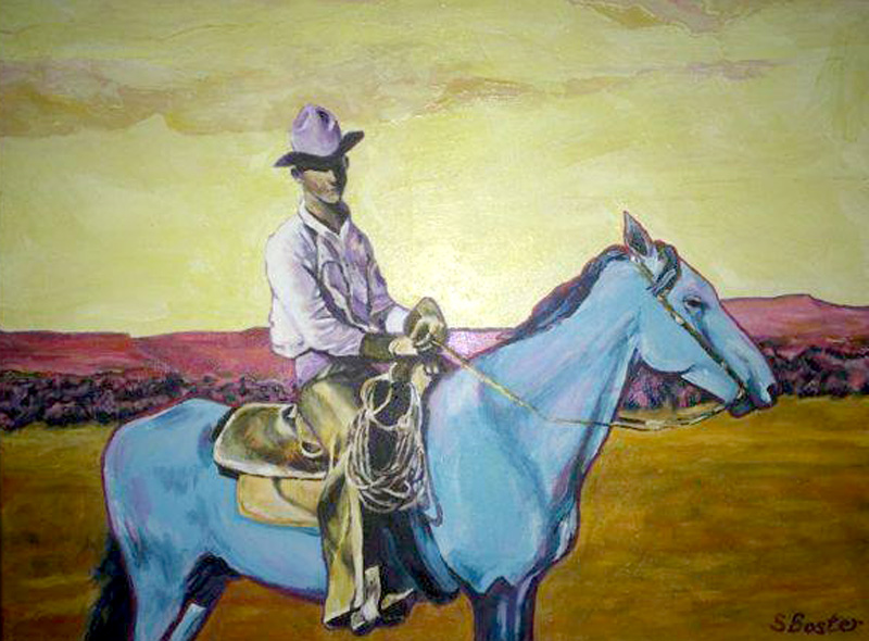 West Texas cowboy Steve Boster MD Big Frank 16x20 acrylic SOLD courtesy Dr John Cargile