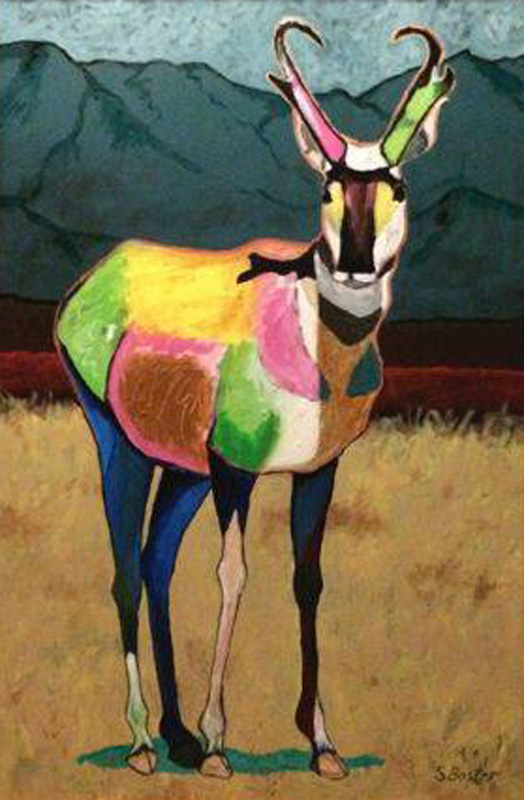 pronghorn antelope Steve Boster MD Capitan Antelope 24x36 acrylic  SOLD